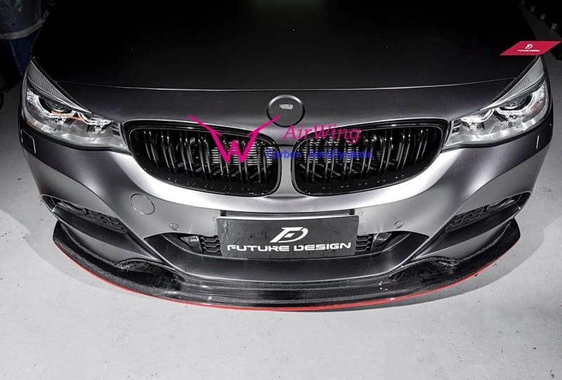 F34 3-Series GT - 3D style Carbon Front Lip Spoiler 02